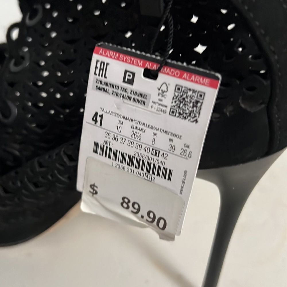 ZARA BASIC COLLECTION NWT OPEN TOE LACE UP SANDAL… - image 2